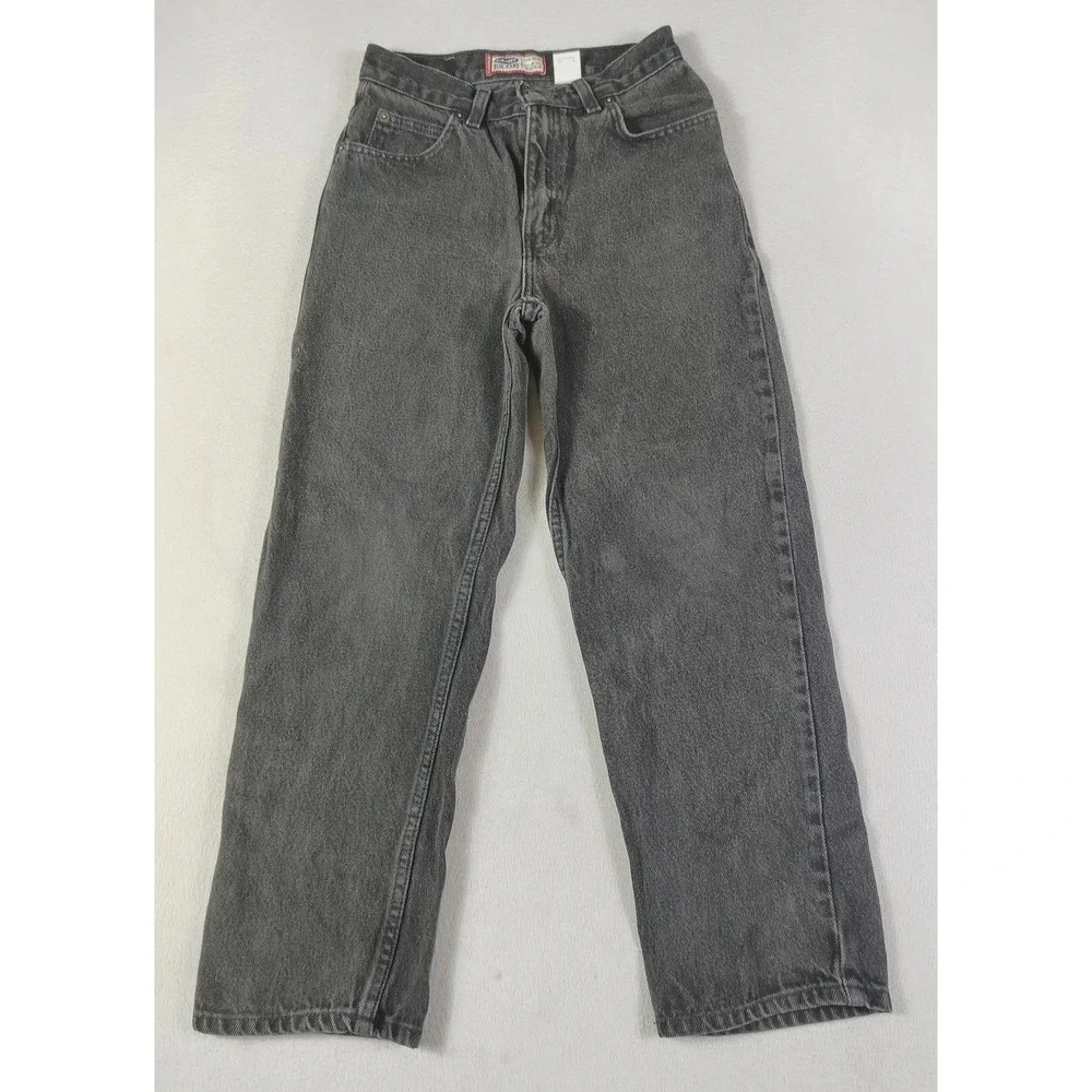Vintage Old Navy Jeans Boys 12 Gray Straight Leg Denim Regular Fit Y2K 2001